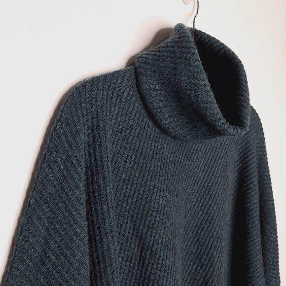 Eskandar Ribbed Cashmere Sweater Funnel Neck Turtleneck Oversized Scotland Green - Picture 11 of 13